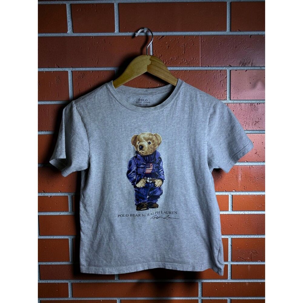Polo Ralph Lauren Polo Bear Graphic T Shirt Kids Medium Gray